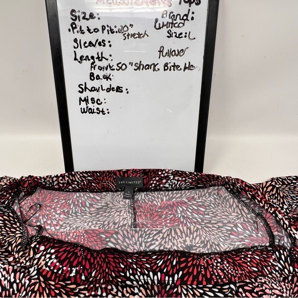 The Limited Off Shoulder Handkerchief Hem Midi Dress L Mauve White Black Print - Picture 8 of 16